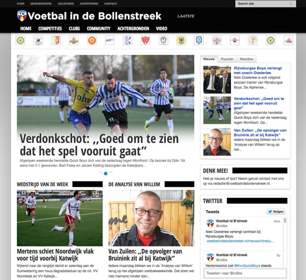 Website Voetbal in de Bollenstreek